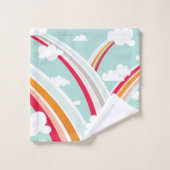 レトロ虹 バスタオルセット (ウォッシュタオル)