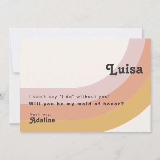 レトロ虹 |フォトメイド・オブ・オーナー(花嫁付き添い人)提案カード 招待状 (裏面)