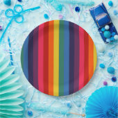 レトロ虹 ペーパープレート (パーティー)