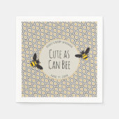 レトロ蜂とハニカムベビーシャワー スタンダードカクテルナプキン (正面)