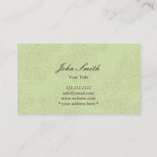 レトロ蝶と花の名刺 名刺 (裏面)