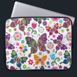 レトロ蝶と花 ラップトップスリーブ<br><div class="desc">カラフルカッコいいの蝶と花のパターン</div>