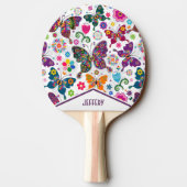 レトロ蝶と花 卓球ラケット (裏面)