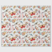 レトロ蝶の包装紙 ラッピングペーパー (フラット)