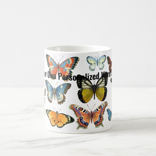 レトロ蝶の虫の愛好家セラミックコーヒーマグ コーヒーマグカップ (中央)