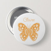 レトロ蝶の誕生日パーティーの好意 缶バッジ (正面&裏面)