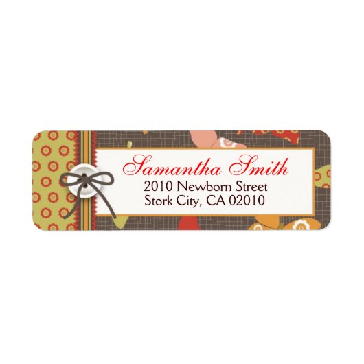 レトロ蝶リターンラベル ラベル (正面)