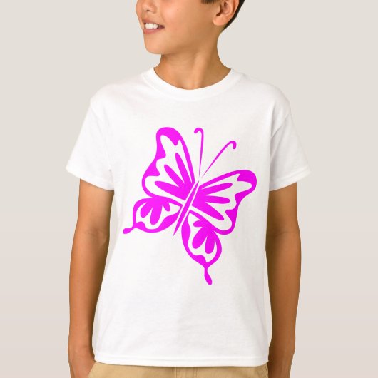 レトロ蝶 – マゼンタ Tシャツ (正面)