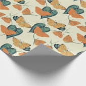 レトロ蝶 ラッピングペーパー (角)