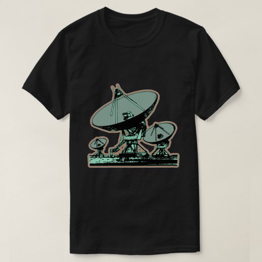 レトロ衛星アンテナ グラフィック Tシャツ (デザイン正面)