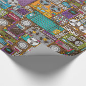 レトロ装置録音スタジオの包装紙 ラッピングペーパー (角)
