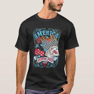 レトロ西おもしろいアメリカ7月4日Indepden Tシャツ