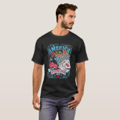 レトロ西おもしろいアメリカ7月4日Indepden Tシャツ (正面フル)
