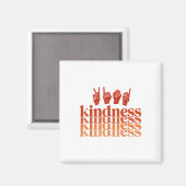 レトロ親切ろう認識度シャツサイン言語 マグネット (正面/裏面)