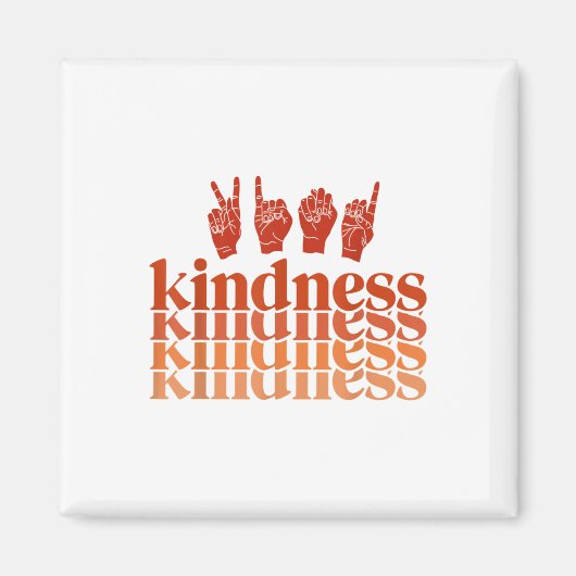 レトロ親切ろう認識度シャツサイン言語 マグネット (正面)