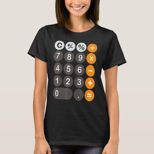レトロ計算ボタンシンプルハロウィーンの衣装 Tシャツ (正面)