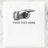 レトロ記号:ヴィンテージの手を指して通知 長方形シール (バッグ)