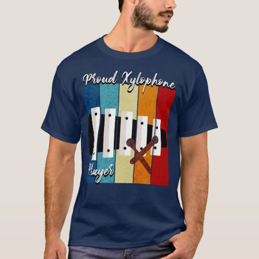 レトロ誇りを持ったキシロフォン奏者 Tシャツ (正面)