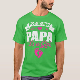 レトロ誇りを持ったファミリー新パパ女の子ジェンダーの改訂 Tシャツ