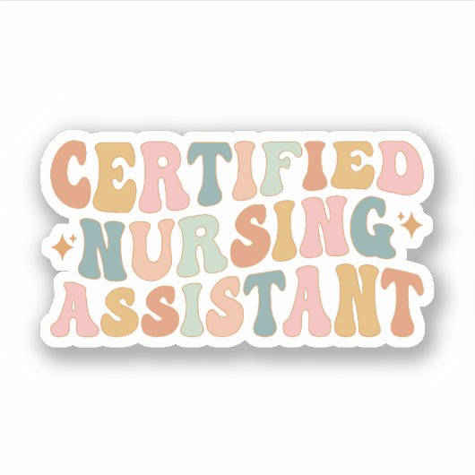レトロ認定看護助手、CNA卒業 シール (正面)