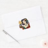 レトロ誕生日カップケーキ スクエアシール (封筒)