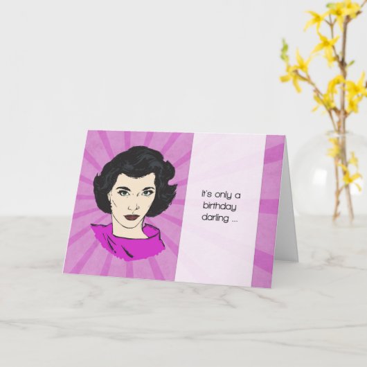 レトロ誕生日カードおもしろいの古いメッセージの取得 カード (黄色い花)