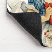 レトロ誕生日ガールケーキキャットアートワーク マウスパッド (コーナー)