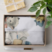 レトロ誕生日ガールケーキキャットチルドレンズアートワーク 薄葉紙 (ギフト)