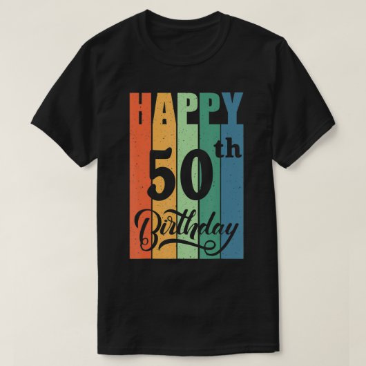 レトロ誕生日ギフト50歳happy 50th Bi Tシャツ (デザイン正面)