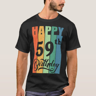 レトロ誕生日ギフト59歳happy 59th Bi Tシャツ