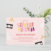 レトロ誕生日スランバーパーティー 招待状 (スタンド正面)