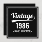 レトロ誕生日バッシュ – カスタム招待状年 招待状 (正面/裏面)