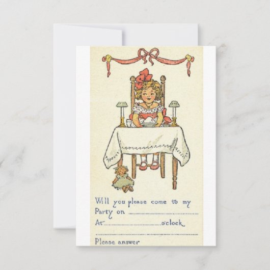 レトロ誕生日パーティーへの招待 招待状 (正面)