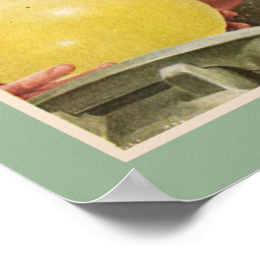 レトロ誕生日パーティーヴィンテージ小児記憶 ポスター (角)