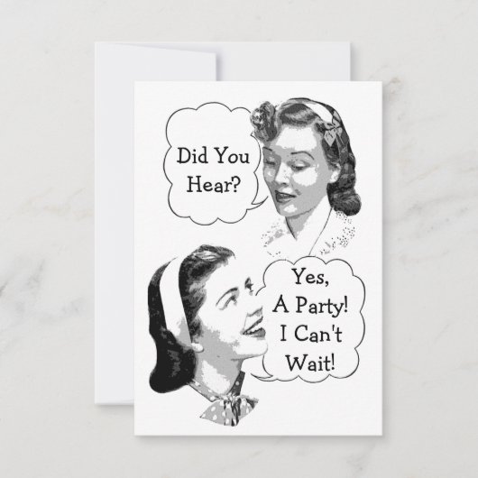 レトロ誕生日パーティーV2 招待状 (正面)