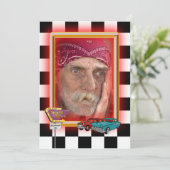 レトロ誕生日写真枠 招待状 (スタンド正面)