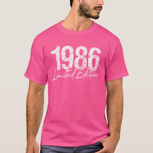 レトロ誕生日年1986使用ヴィンテージ Tシャツ (正面)