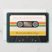 レトロ誕生日招待状カセットMixTape Music 招待状 (裏面)