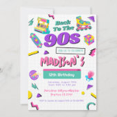 レトロ誕生日招待状、プリントまたはデジタル 招待状 (正面)