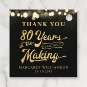 レトロ誕生日製造における80年パーソナライズされた フェイバータグ (裏面)