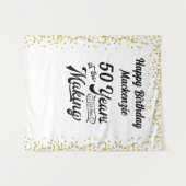 レトロ誕生日製造年月カスタム間 タペストリー (正面(横))