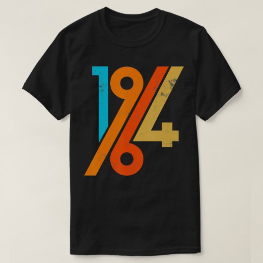 レトロ誕生日60sスタイルヴィンテージ1964 tシャツ (デザイン正面)