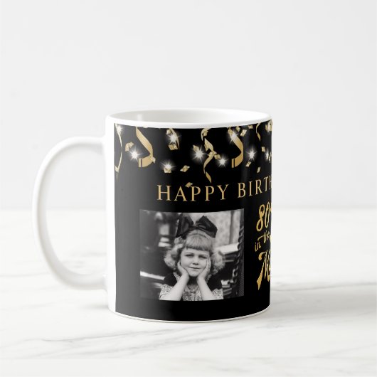 レトロ誕生日80年の歳月 コーヒーマグカップ (左)