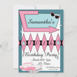 レトロ誕生日Any Age,1950's 招待状