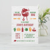 レトロ誕生日BBQ招待状 招待状 (スタンド正面)