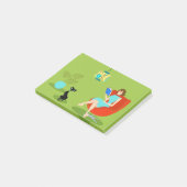 レトロ読の女性のポストイットノート ポストイット (アングル)