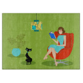 レトロ読の女性の裁断ボード カッティングボード (正面)