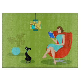 レトロ読の女性の裁断ボード カッティングボード