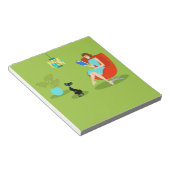 レトロ読の女性メモ帳 ノートパッド (アングル)