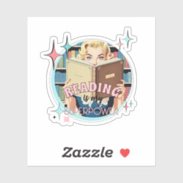 レトロ読は私のスーパーパワーブックシール シール